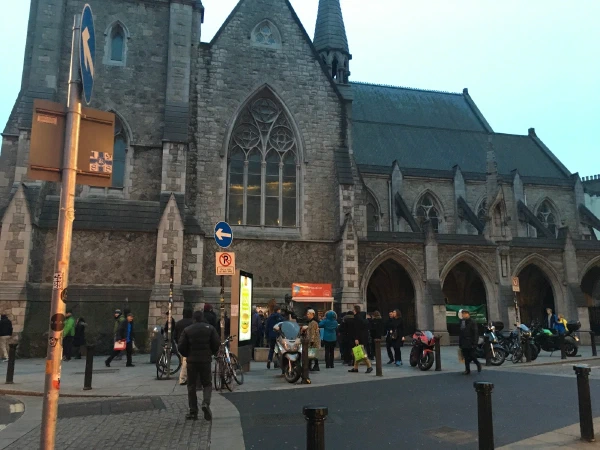 A Gothic church on a Dublin street