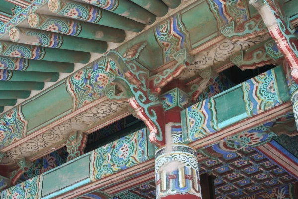 Painted dancheong eaves of the bell pavilion